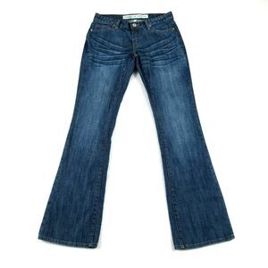 Charlotte Russe Jeans Womens 2 - 28x32 Everyday Boot Low Rise Dark Wash Whiskers